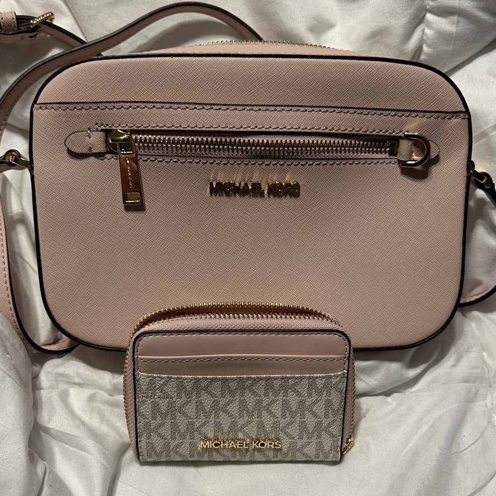 Michael Kors Blush Crossbody Bag and Wallet